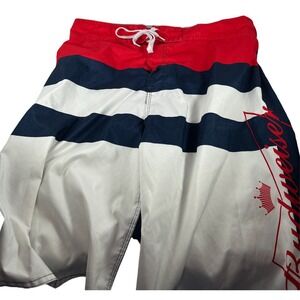 Budweiser Board/Swim Shorts‎ Mens Size L Size 34 Red White And Blue